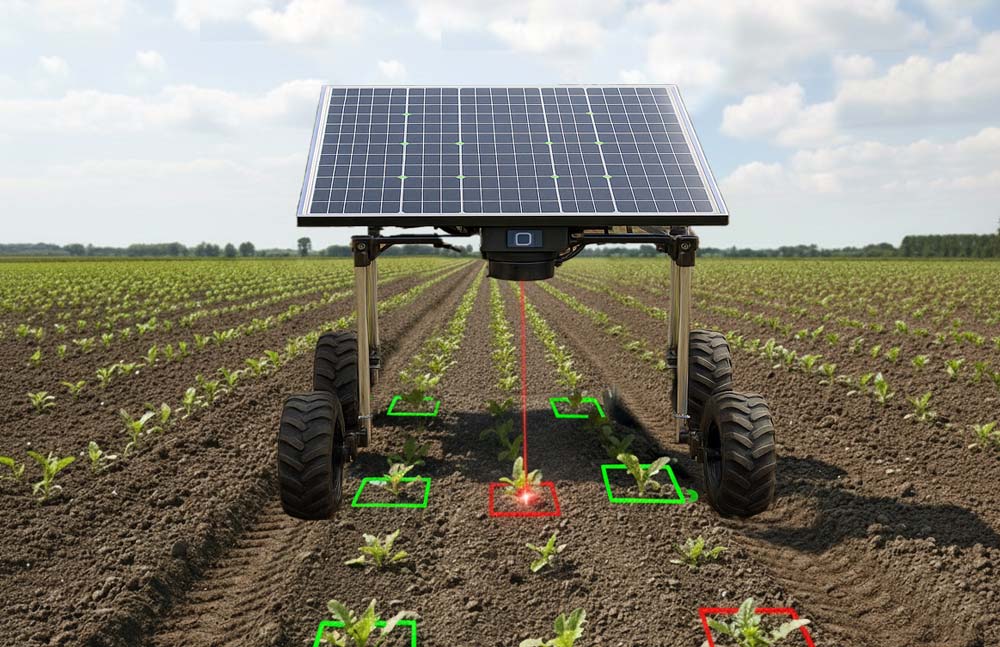 Solar panel weedbot