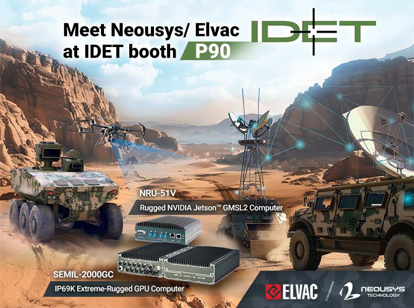 Neousys Showcases Extreme-Rugged Edge AI Computers for Defense Technology with Elvac at IDET 2025 in the Czech Republic